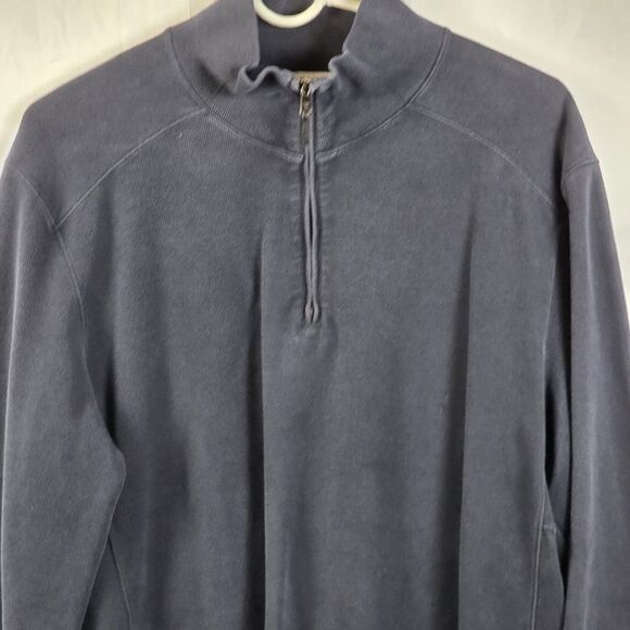 Calvin Klein Mens Large Black 1/4 Zip Pullover - Picture 2 of 6